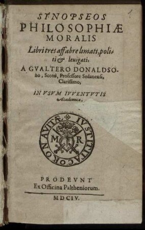 Synopseos Philosophiae Moralis Libri tres