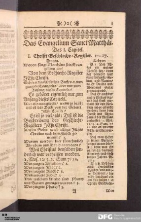 Das Evangelium Sanct Matthaei.