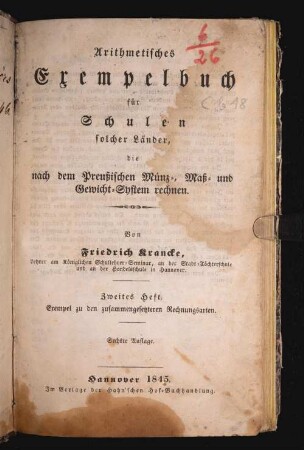 Zweites Heft: Exempel zu den zusammengesetzteren Rechnungsarten