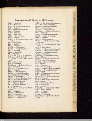 Verzeichnis und Erklärung der Abkürzungen
