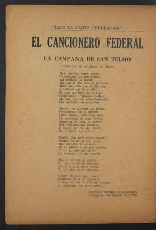 El cancionero federal