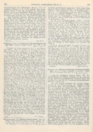 260-262 [Rezension] Scheler, Max, Schriften zur Soziologie und Weltanschauungslehre. III. Bd.: Christentum und Gesellschaft