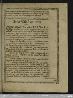Ander Stück der Praeservation