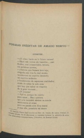 Poesías inéditas : Siempre - Todavía no