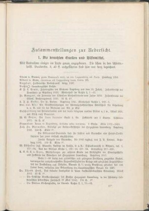 1. Die benutzten Quellen und Hilfsmittel.