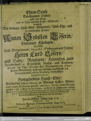Ehren-Seule gebährender Weiber ...