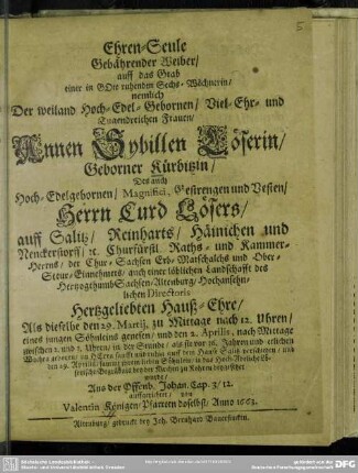 Ehren-Seule gebährender Weiber ...