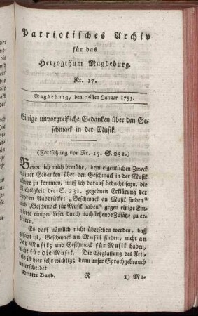 Nr. 17. Magdeburg, den 26sten Januar 1793