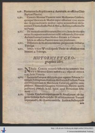 Historici Et Geographi libri.