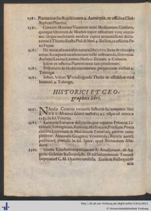 Historici Et Geographi libri.