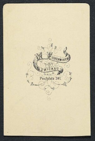 Porträt Bruno Voigt : Foto-/Bildersammlung Stenografische Sammlung. Porträt Bruno Voigt. Photographie. Carte de visite (um 1865; M. Fickenwirth). Dresden: SLUB P a 0575