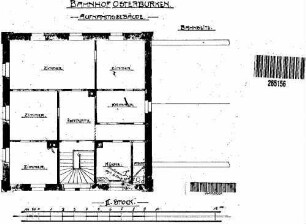 Osterburken: Empfangsgebäude Aufnahmegebäude Grundriß 3.Obergeschoß