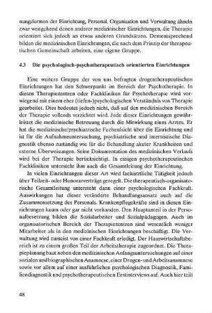 48-49, 4.3 Die psychologisch-psychotherapeutisch orientierten Einrichtungen