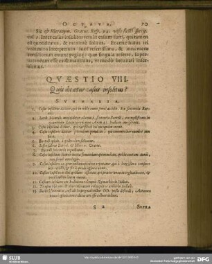 Quaestio VIII. Quis dicatur casus insolitus?