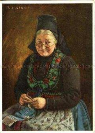 Frau in oberhessischer Tracht