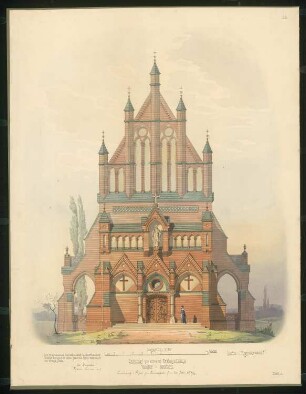 Erbbegräbnis Preisaufgabe 1892/93: Ansicht 1:50