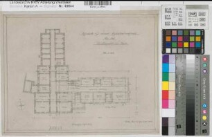 Soest, Erweiterungsbau Amtsgericht und Gefängniss, Erdgeschoss, Grundriss, Entwurfszeichnung