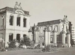 Dresden, Coselpalais, Ruinen der Flügelbauten, Ansicht von Nordwesten