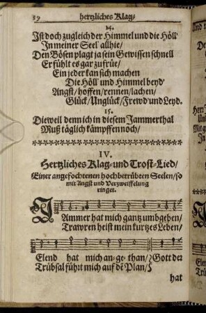 IV. Hertzliches Klag- und Trost-Lied.