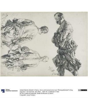 Modell in Wams, Hose und Handschuhen zum "Rheingrafenkleid" König Augusts II. von Sachsen, des Starken, in drei Ansichten, Historisches Museum, Dresden