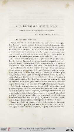 A la révérende mére Mathilde