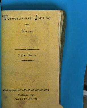 Topographisk journal for Norge. 12. 1795