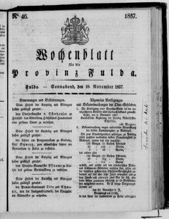 Nr. 46, Ausgabe vom 18. November 1837