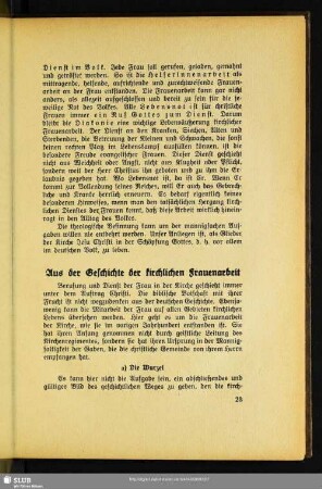 Aus der Geschichte der kirchlichen Frauenarbeit