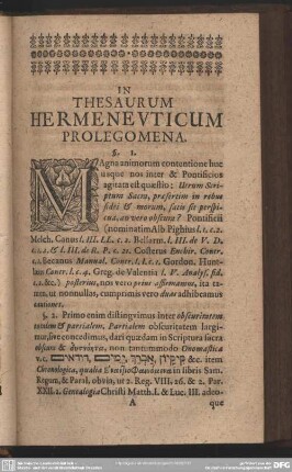 In Thesaurum Hermeneuticum Prolegomena