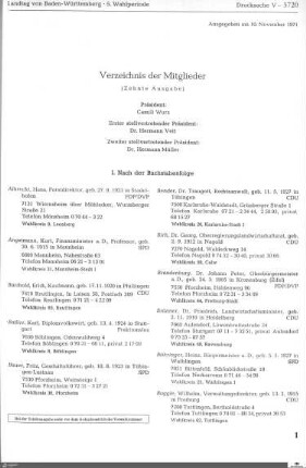Mitglieder, Präsidium, Ausschüsse