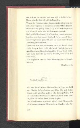 An Voss Wandsbeck, den 20. Dezember 1774