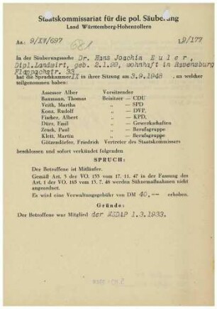 Euler, Hans Joachim, Dr.