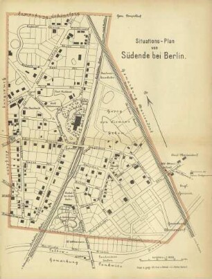 Karte: Situations-Plan von Südende bei Berlin