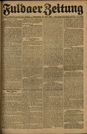 Ausgabe vom Donnerstag, den 22. Mai 1919.