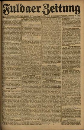Ausgabe vom Donnerstag, den 22. Mai 1919.