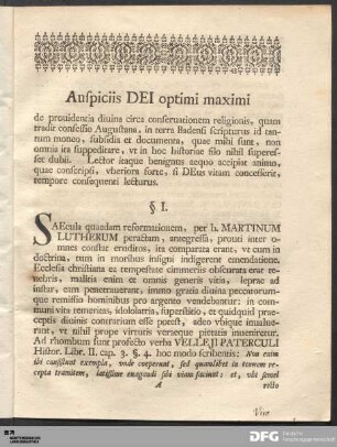 Auspiciis DEI optimi maximi.