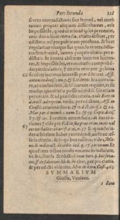 Summarium Glossae, Veniens.