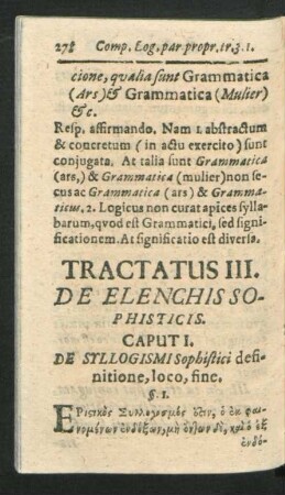 Tractatus III. De Elenchis Sophisticis.