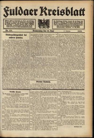 Ausgabe vom Donnerstag, den 10. Juni 1915.
