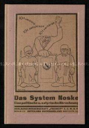 Sammlung von Karikaturen über Reichswehrminister Gustav Noske