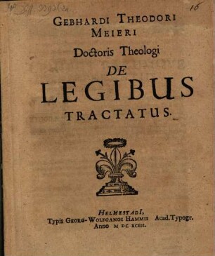 De legibus tractatus