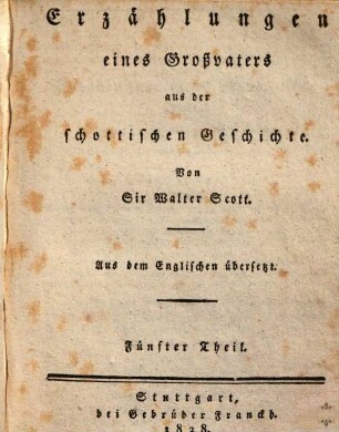 Erzählungen eines Großvaters aus der schottischen Geschichte : aus d. Engl. übers., 5