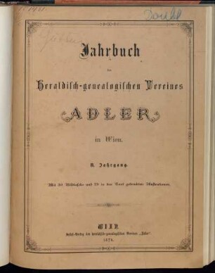 2: Jahrbuch des Heraldisch-Genealogischen Vereines Adler