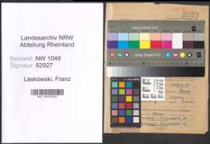 Entnazifizierung Franz Laskowski , geb. 25.04.1903 (Drogist)