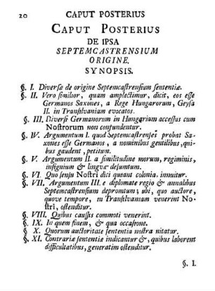 Caput Posterius. De ipsa Septemcastrensium origine.
