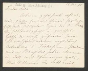 Briefkarte an Hans von Bülow : 12.12.1878