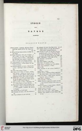 Indice delle tavole