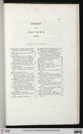 Indice delle tavole