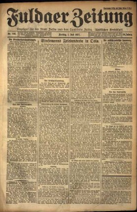 Erste Ausgabe vom Freitag, den 01. Juli 1927.