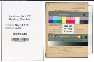 Entnazifizierung Otto Ricken , geb. 23.02.1920 (Kaufmann)